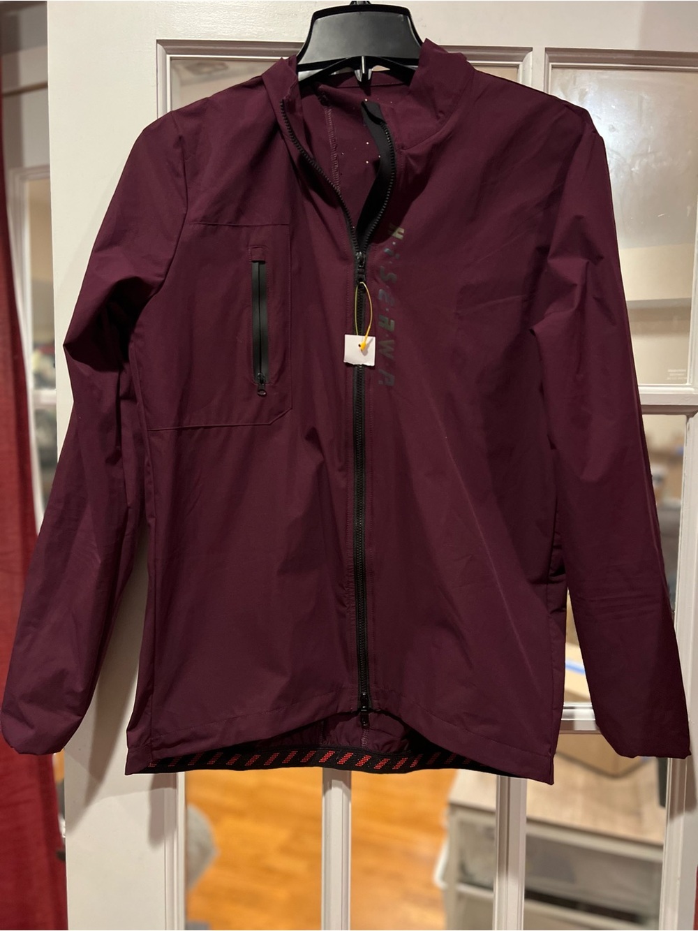 Men's Utility Jacket in Burgundy - Lightweight Zip Front